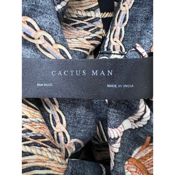 Cactus Man Shirt Sz S Button Down L/S Black All Over Equestrian Print Western - Picture 5 of 5